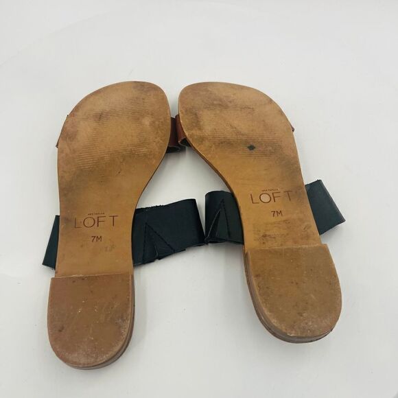 Loft Women's Dual Black/Tan Flat Sandal Size 7. - Picture 12 of 12